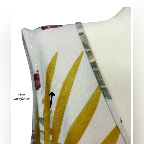 San Francisco, Floral Knee-Length Belted Dress, Large, White, Pink, Yellow 🌸 - Picture 10 of 11